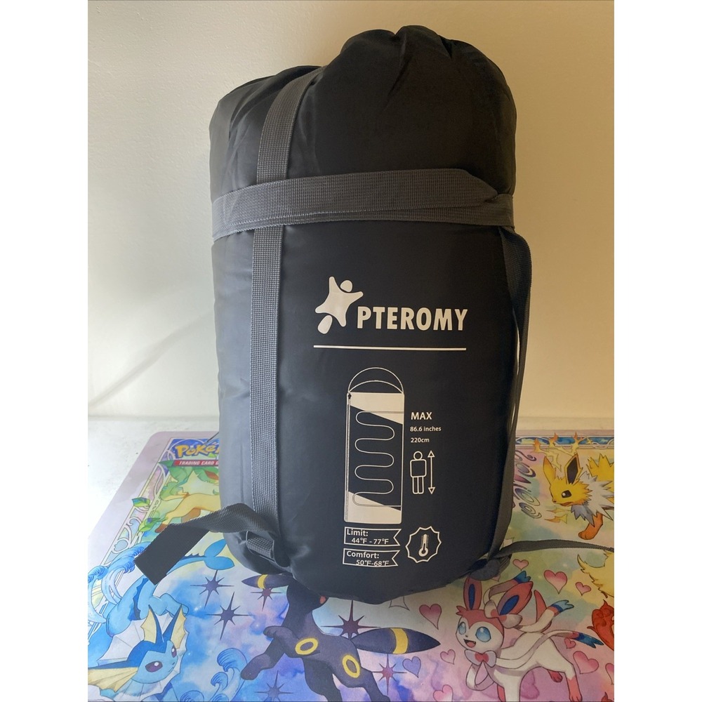 Pteromy Sleeping Bag Adult Lightweight Waterproof Compact 50-68F Pink Camping